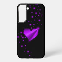 Corazón de arcoiris morado con estrellas en negro