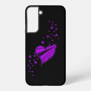 Funda Para Samsung Galaxy S22+ Corazón de Arcoíris Púrpura con Estrellas