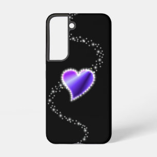 Funda Para Samsung Galaxy S22 Corazón de Arcoíris Púrpura con Estrellas sobre ne