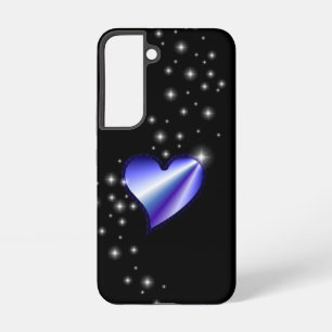 Funda Para Samsung Galaxy S22 Corazón de Arcoíris Púrpura con Estrellas sobre ne