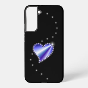 Funda Para Samsung Galaxy S22+ Corazón de Arcoíris Púrpura con Estrellas sobre ne