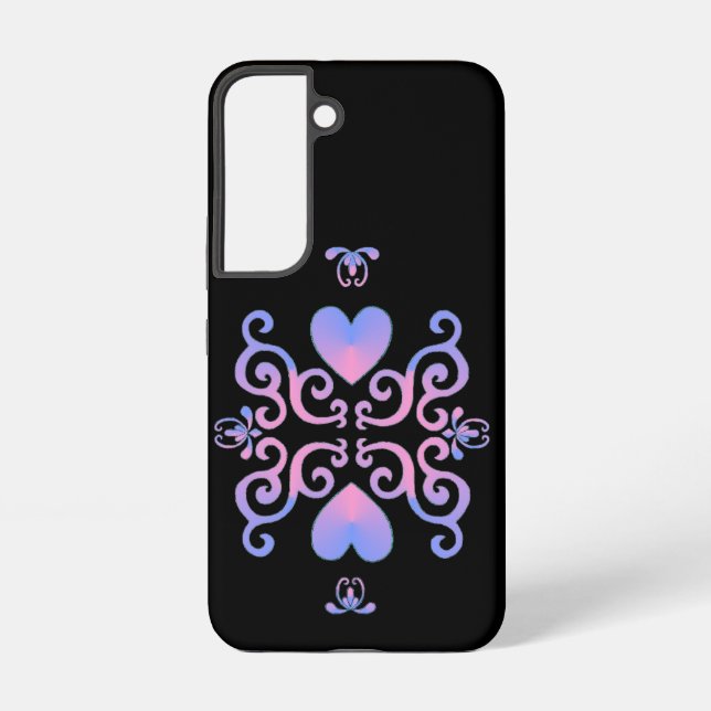 Funda Para Samsung Galaxy Corazón de Arcoíris y Lirio (Reverso )