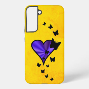 Funda Para Samsung Galaxy S22+ Corazón de Arcoíris y Mariposa