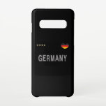 Funda Para Samsung Galaxy S10 Corazón de camiseta de hinchas de fútbol de Aleman<br><div class="desc">Camisas de hinchas de fútbol de Alemania. Mi corazón late por el equipo alemán de fútbol. Gran idea de regalo para los hinchas de fútbol alemanes. Un juego perfecto para hombres,  mujeres,  niños y adolescentes.</div>