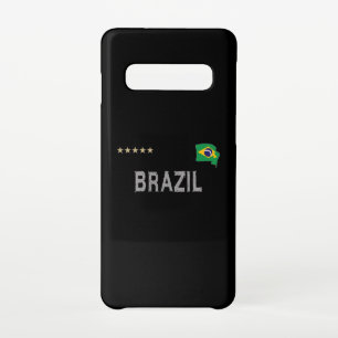Funda Para Samsung Galaxy S10 Corazón de camiseta de hinchas de fútbol de Brasil