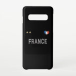 Funda Para Samsung Galaxy S10 Corazón de camiseta de hinchas de fútbol de Franci<br><div class="desc">Camisas de hinchas nacionales de fútbol de Francia. Mi corazón late por el equipo francés de fútbol. Gran idea de regalo para los hinchas de fútbol franceses. Un partido perfecto para tu próximo partido de fútbol.</div>