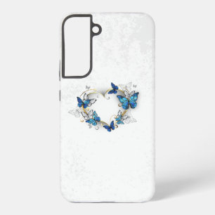 Funda Para Samsung Galaxy S22+ Corazón de joyería con mariposas Morpho