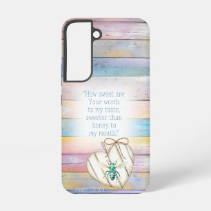 Funda Para Samsung Galaxy S22 Corazón de madera falso pastel turquesa de moda Fe