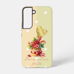 Funda Para Samsung Galaxy S22 Corazón de magdalena floral de punto religioso fem