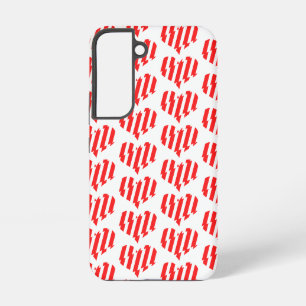 Funda Para Samsung Galaxy S22 Corazón de San Valentín Abstracto Rojo y Blanco co