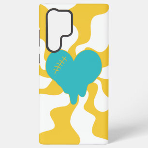 Funda Para Samsung Galaxy S22 Ultra Corazón Derrite - Turquesa y Amarillo