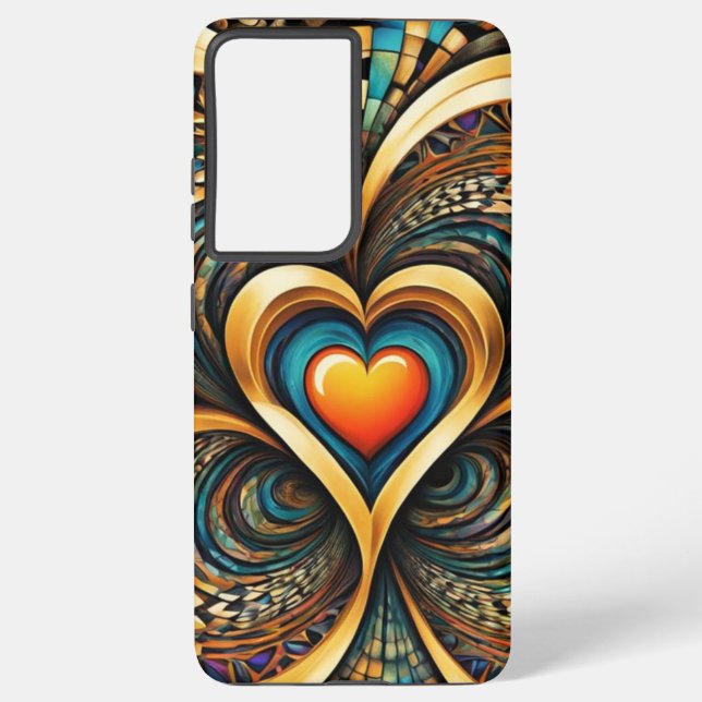 Funda Para Samsung Galaxy Corazón dorado del infinito (Reverso )