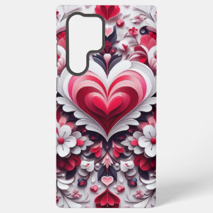 Funda Para Samsung Galaxy S22 Ultra Corazón el día de San Valentín floral y colorido