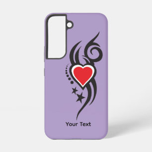 Funda Para Samsung Galaxy S22 Corazón Ornamental Vintage con Arte de Tatuaje Flo