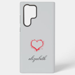 Funda Para Samsung Galaxy S22 Ultra corazón rojo forma colorido fondo personalizado 