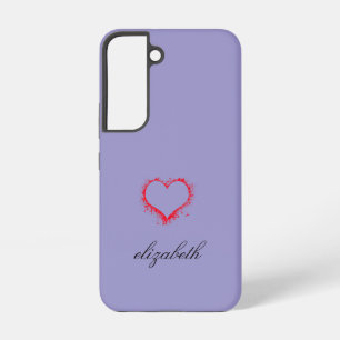 Funda Para Samsung Galaxy S22 corazón rojo forma colorido fondo personalizado