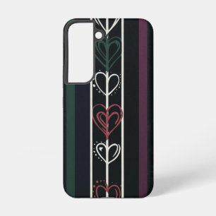 Funda Para Samsung Galaxy S22 Corazones de arte pop retro oscuro