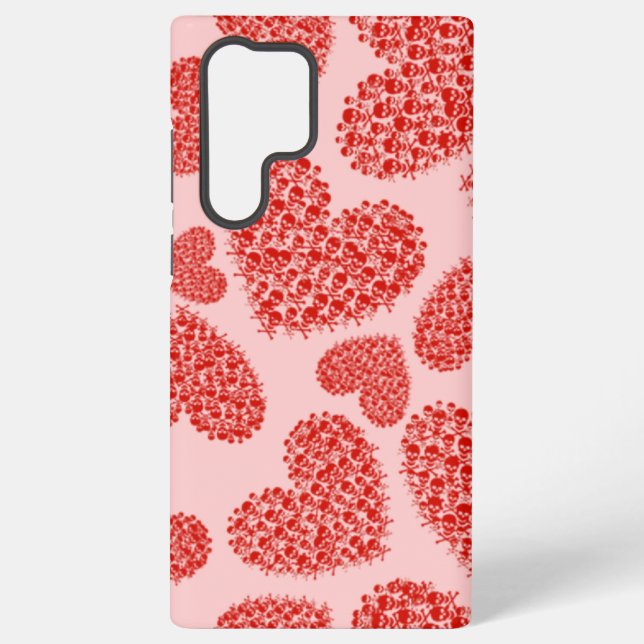 Funda Para Samsung Galaxy Corazones de cráneos (Reverso )