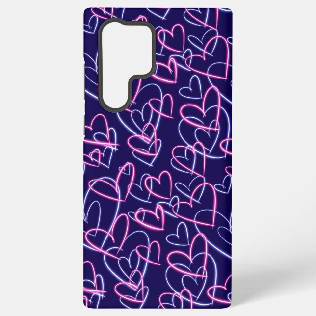 Funda Para Samsung Galaxy Corazones de neón (Reverso )