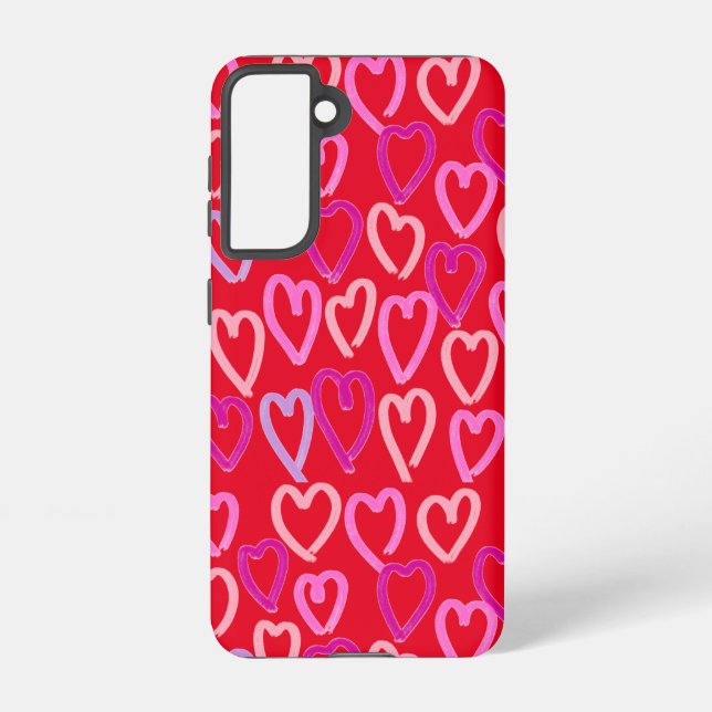 Funda Para Samsung Galaxy Corazones día de San Valentín (Reverso )