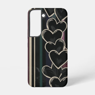 Funda Para Samsung Galaxy S22 Corazones dibujados a mano y correas de arco iris 
