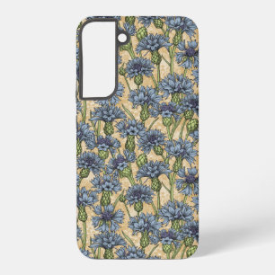 Funda Para Samsung Galaxy S22+ Cornflores azules, flores silvestres en amarillo h