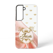 Corona Jesús Inspiradora de Raso Rosa Dorado