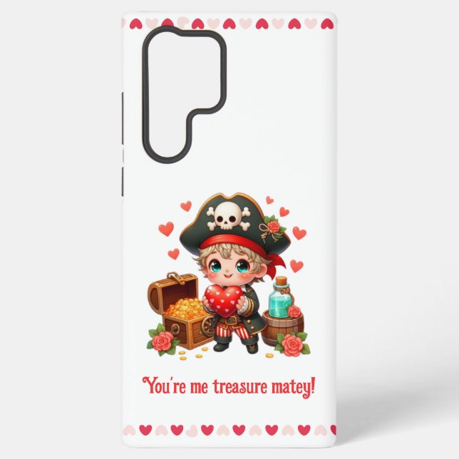 Funda Para Samsung Galaxy Corto El día de San Valentín pirata (Reverso )