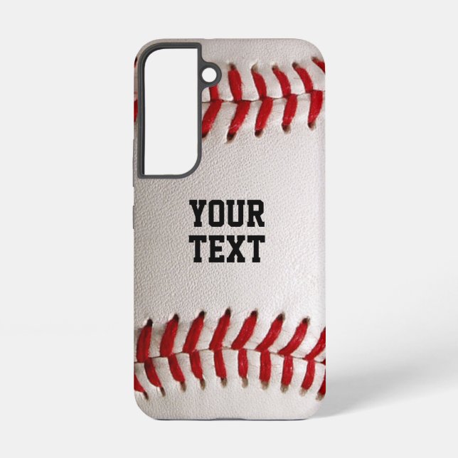 Funda Para Samsung Galaxy Costura de béisbol y sóftbol con texto personaliza (Reverso )