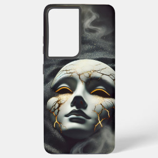 Funda Para Samsung Galaxy S21 Ultra Cracked Porcelain Mask Dark Galaxy S21 Ultra case