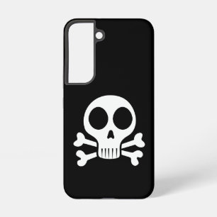 Funda Para Samsung Galaxy S22 cráneo espeluznante sobre un fondo negro
