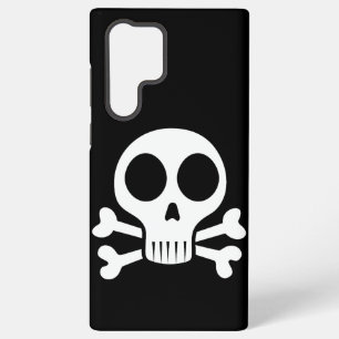 Funda Para Samsung Galaxy S22 Ultra cráneo espeluznante sobre un fondo negro