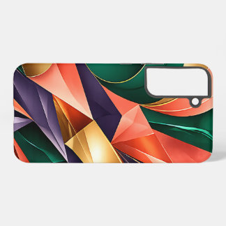 Funda Para Samsung Galaxy S22+ Cristal geométrico abstracto de oro verde intenso