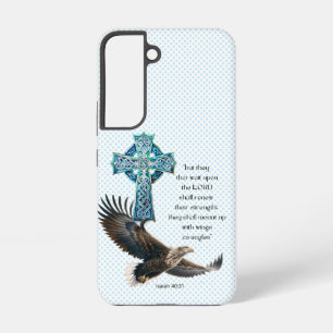 Funda Para Samsung Galaxy S22 Cruz celta águila punto azul Biblia inspiracional