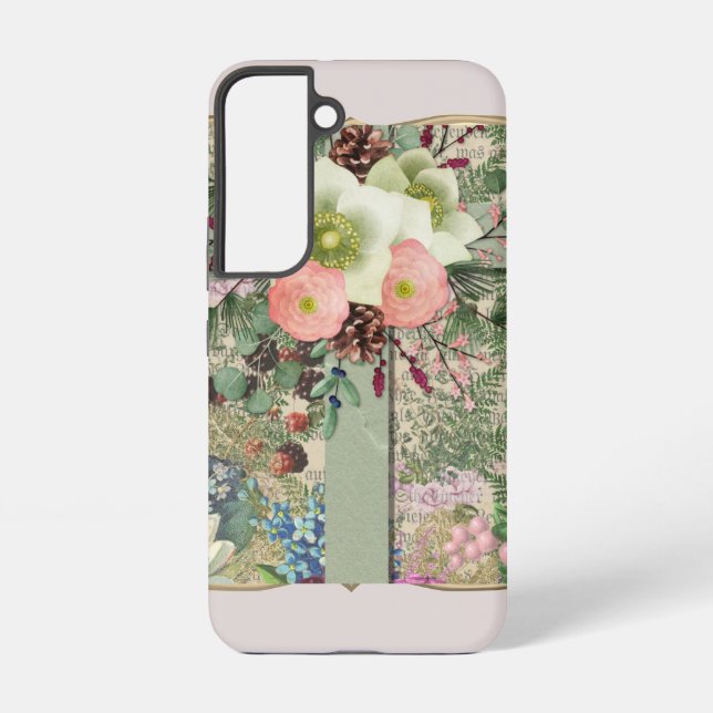 Funda Para Samsung Galaxy Cruz floral verde (Reverso )