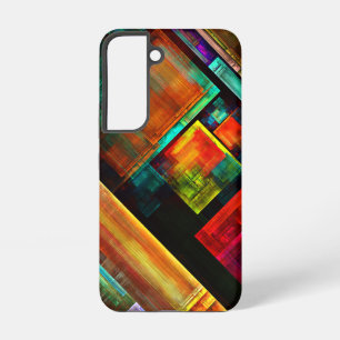 Funda Para Samsung Galaxy S22 Cuadrados Coloridos Patrón de Arte Abstracto Moder