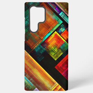 Funda Para Samsung Galaxy S22 Ultra Cuadrados Coloridos Patrón de Arte Abstracto Moder