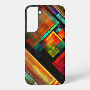 Funda Para Samsung Galaxy S22+ Cuadrados Coloridos Patrón de Arte Abstracto Moder