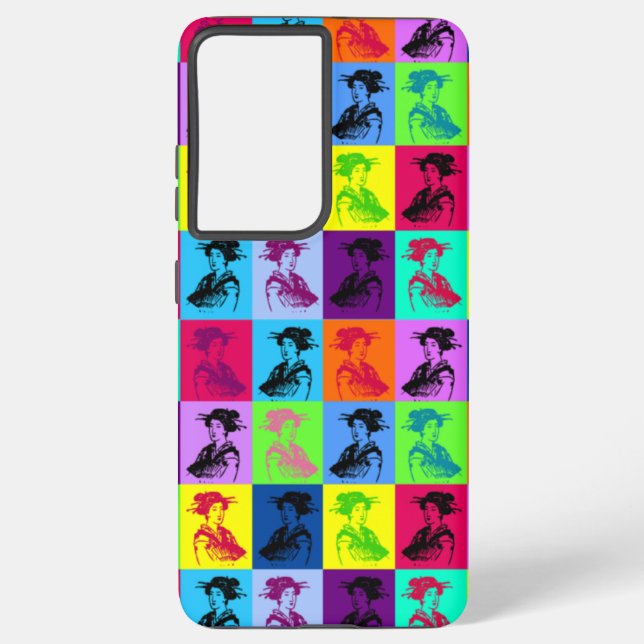 Funda Para Samsung Galaxy Cuadrados de Geisha Pop (Reverso )