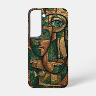 Funda Para Samsung Galaxy S22 Cubo oro cobre esmeralda triple caras