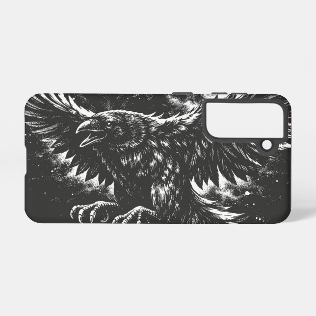 Funda Para Samsung Galaxy Cuervo gótico – por BurnsInHell (Reverso Horizontal)