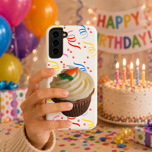 Funda Para Samsung Galaxy S22+ Cupcake de Torta de Zanahoria y Confeti