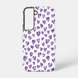 Funda Para Samsung Galaxy S22 Curar patrón de corazón de amor púrpura