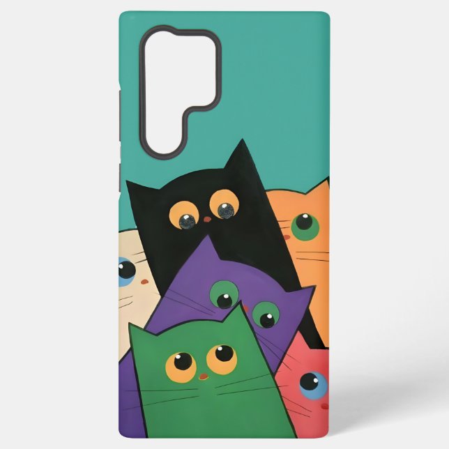 Funda Para Samsung Galaxy Curious Cats (Reverso )