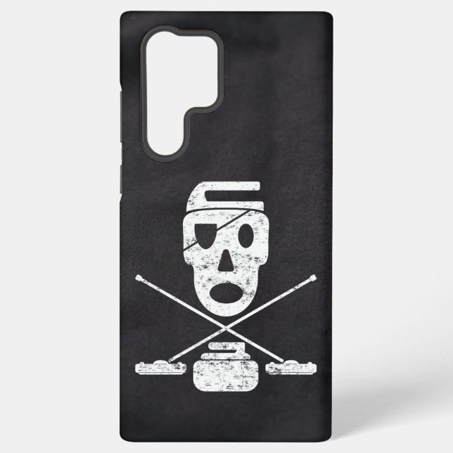 Funda Para Samsung Galaxy Curling Skull & Brooms Jolly Roger (Reverso )
