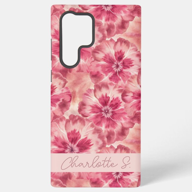 Funda Para Samsung Galaxy Custom Pink Floral Coquette (Reverso )