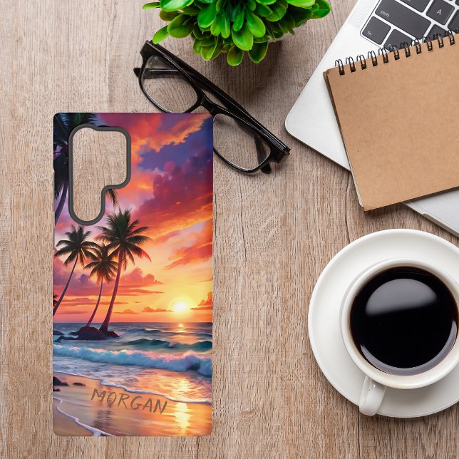 Funda Para Samsung Galaxy Custom Tropical Beach Sunset | Coastal Art (Subido por el creador)