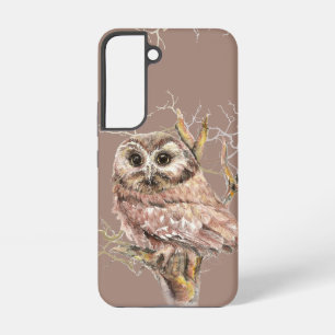 Funda Para Samsung Galaxy S22 Cute arte de búho de acuarela de vida silvestre pa