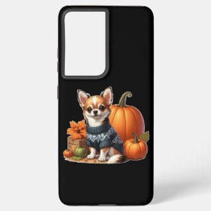 Funda Para Samsung Galaxy S21 Ultra Cute Chihuahua en suéter con toallas