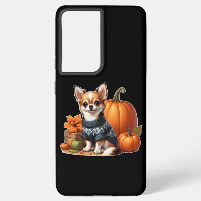 Funda Para Samsung Galaxy Cute Chihuahua en suéter con toallas (Reverso )